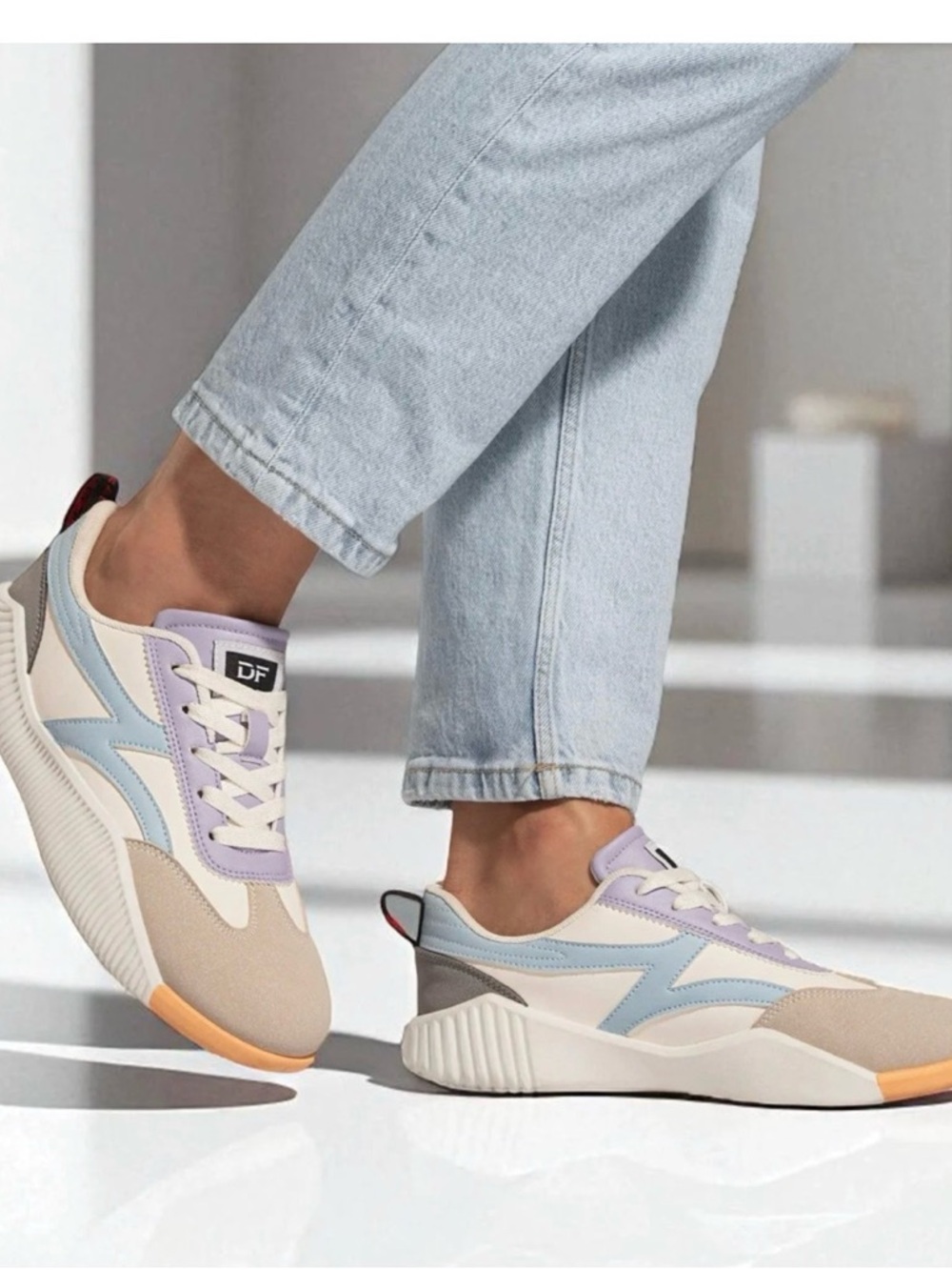 De Florance Pastel Multicolor Casual Sneakers - Lavender & Blue